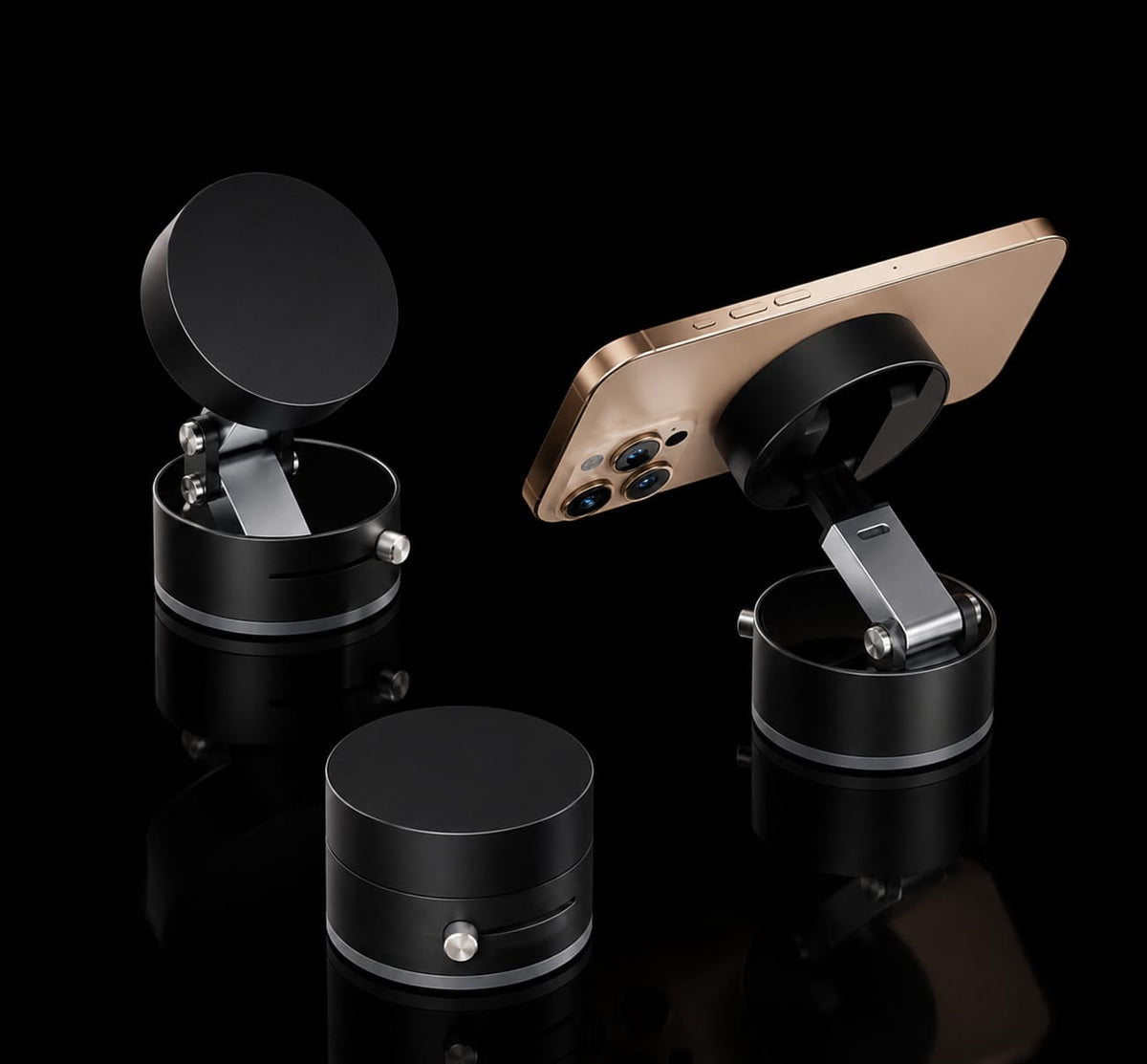 Magnetic Foldable Car Phone Holder – Strong Vacuum Suction Cup, 360° Rotation, Hands-Free Navigation Mount"