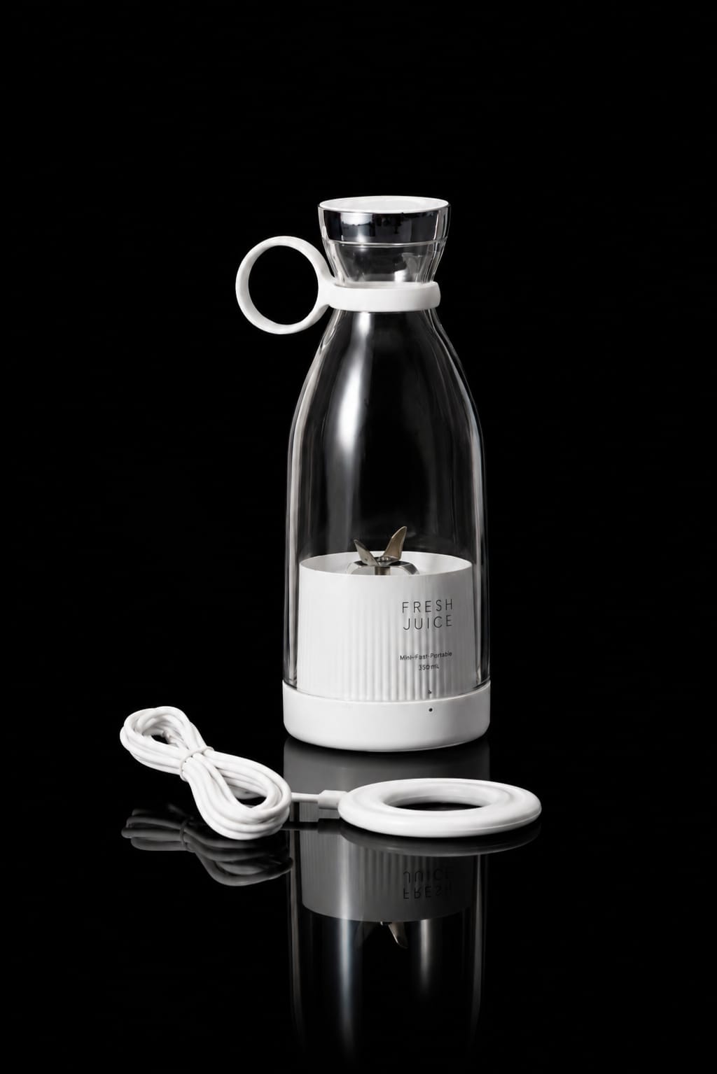 Portable Juicer Blender Cup – 350ml 4-Blade USB Rechargeable Smoothie Maker